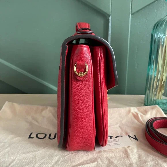 ❌SOLD❌Louis Vuitton Pochette Metis Empreinte Red Cerise Leather Bag DU0198 - Picture 4 of 15